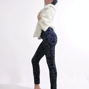 NWOT Old Navy Elegant Deep Blue and Velvety Black Roses Pants